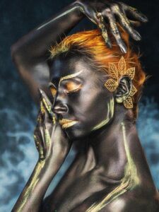 body painting, makeup, cosplay